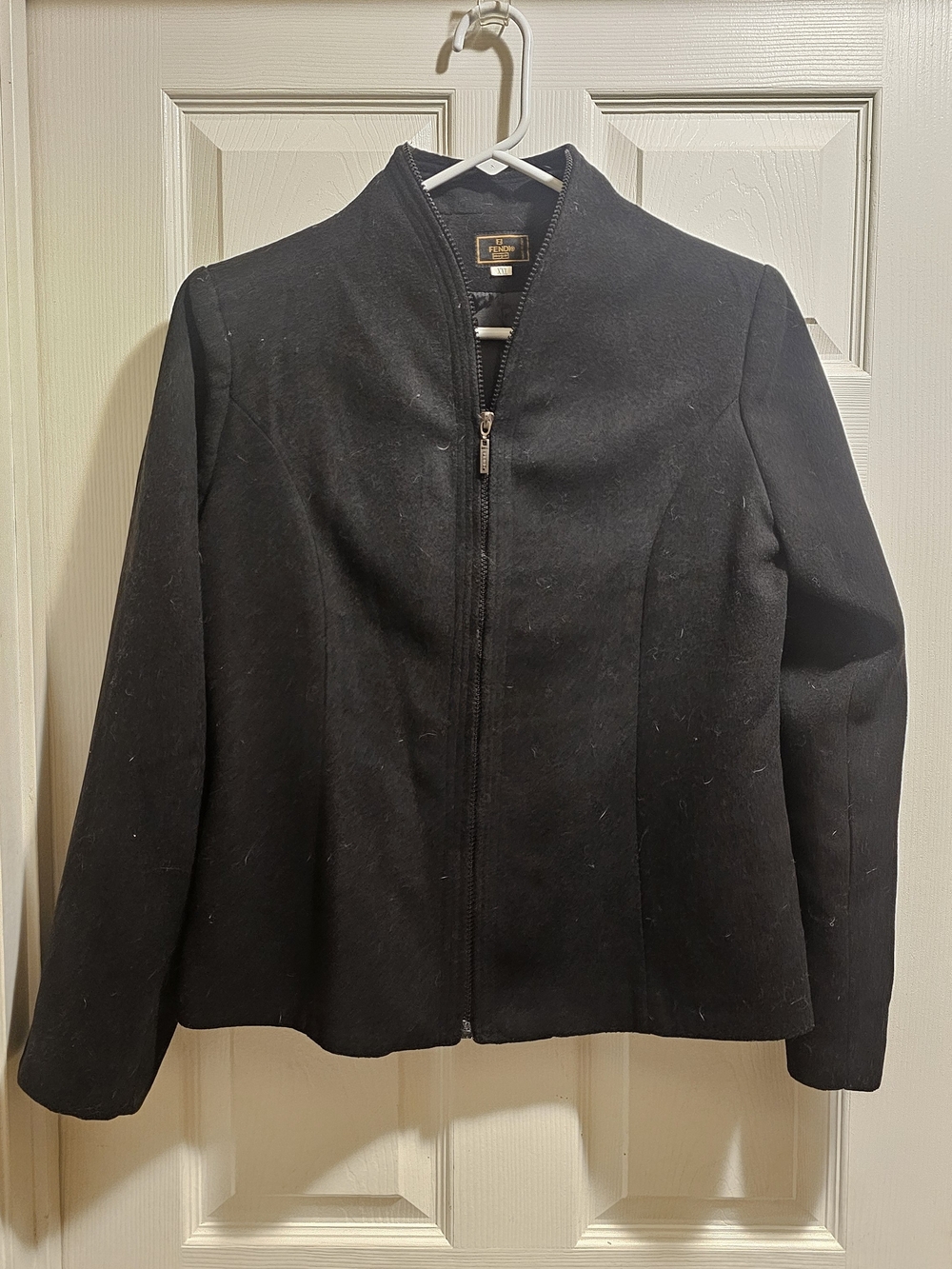 Vintage Fendi Black Zip-Front Blazer Jacket
